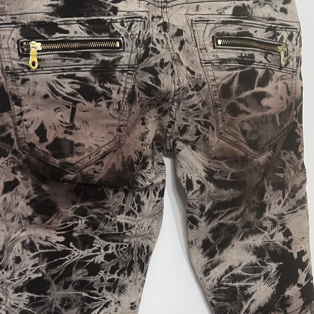Rock Revival Jezek Jeans Skinny Straight Stretch Tie Rustic Dye Zippers Size 29